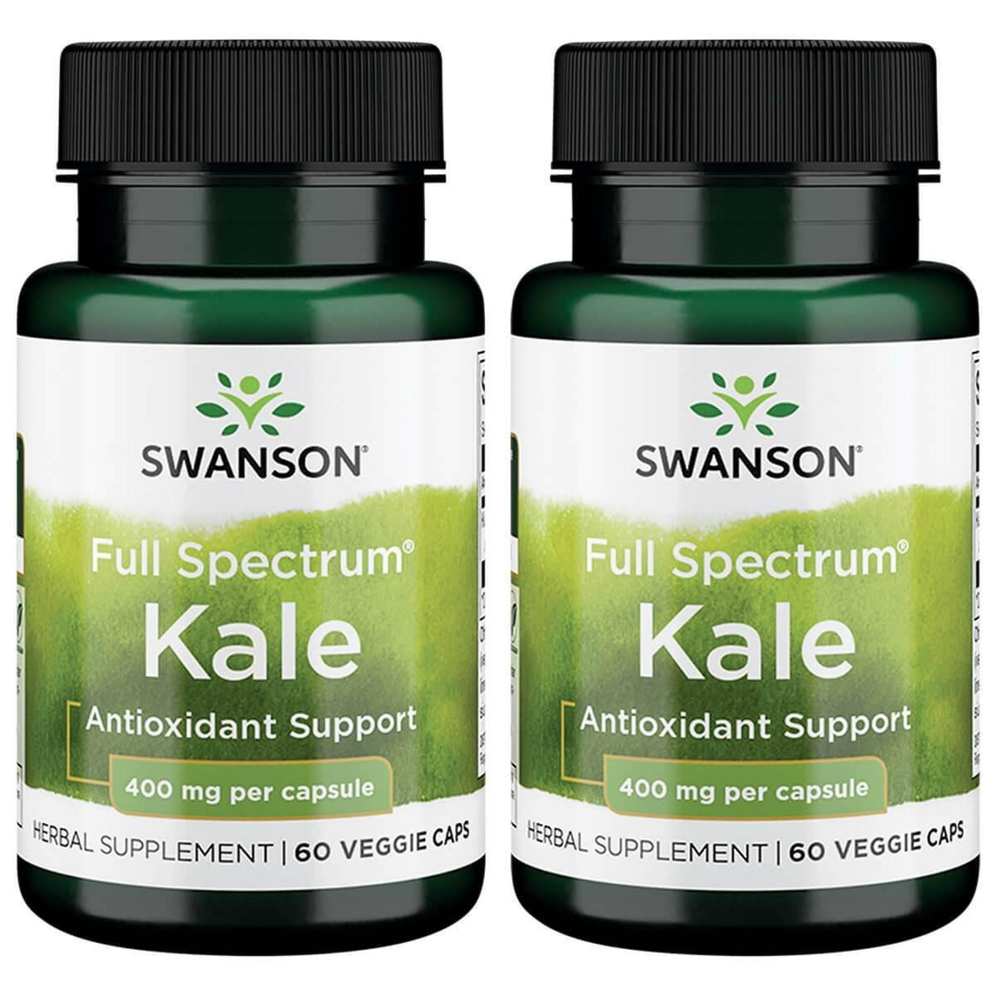 Swanson Premium Kale capsules – emballage boîtier, gélules pratiques pour usage quotidien.