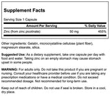Étiquette Swanson Zinc Picolinate, montrant le sceau sans gluten et sans OGM.