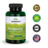 Swanson Probiotic: dose journalière idéale pour voyage et confort gastro-intestinal.