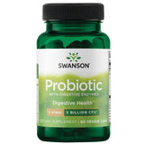 Swanson Probiotic avec enzymes digestives, bouteille de 60 gelules, soutien digestif potentiel.