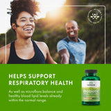 Étiquette Swanson Probiotic montre les ingrédients et les usages.