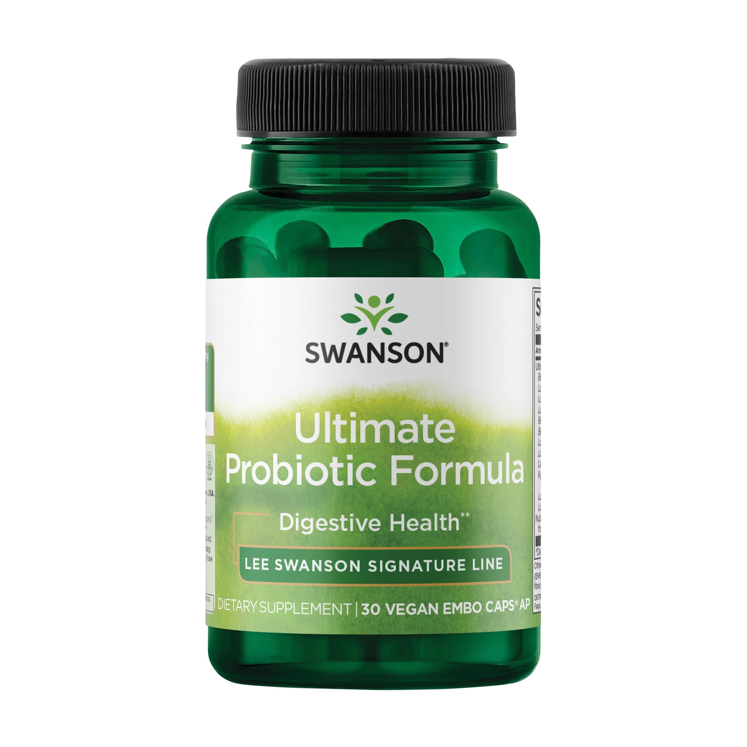 Bouteille Swanson Probiotique: capsules végétales pour soutenir la digestion au quotidien.