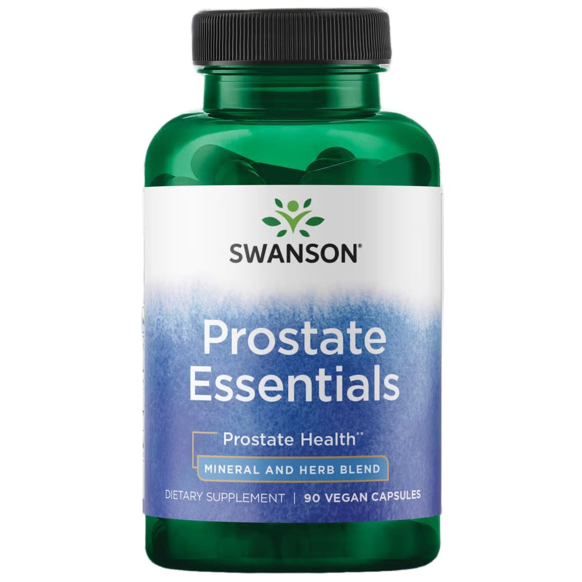 Swanson Prostate Essentials: bouteille montrant les gélules pour le soutien prostatique.