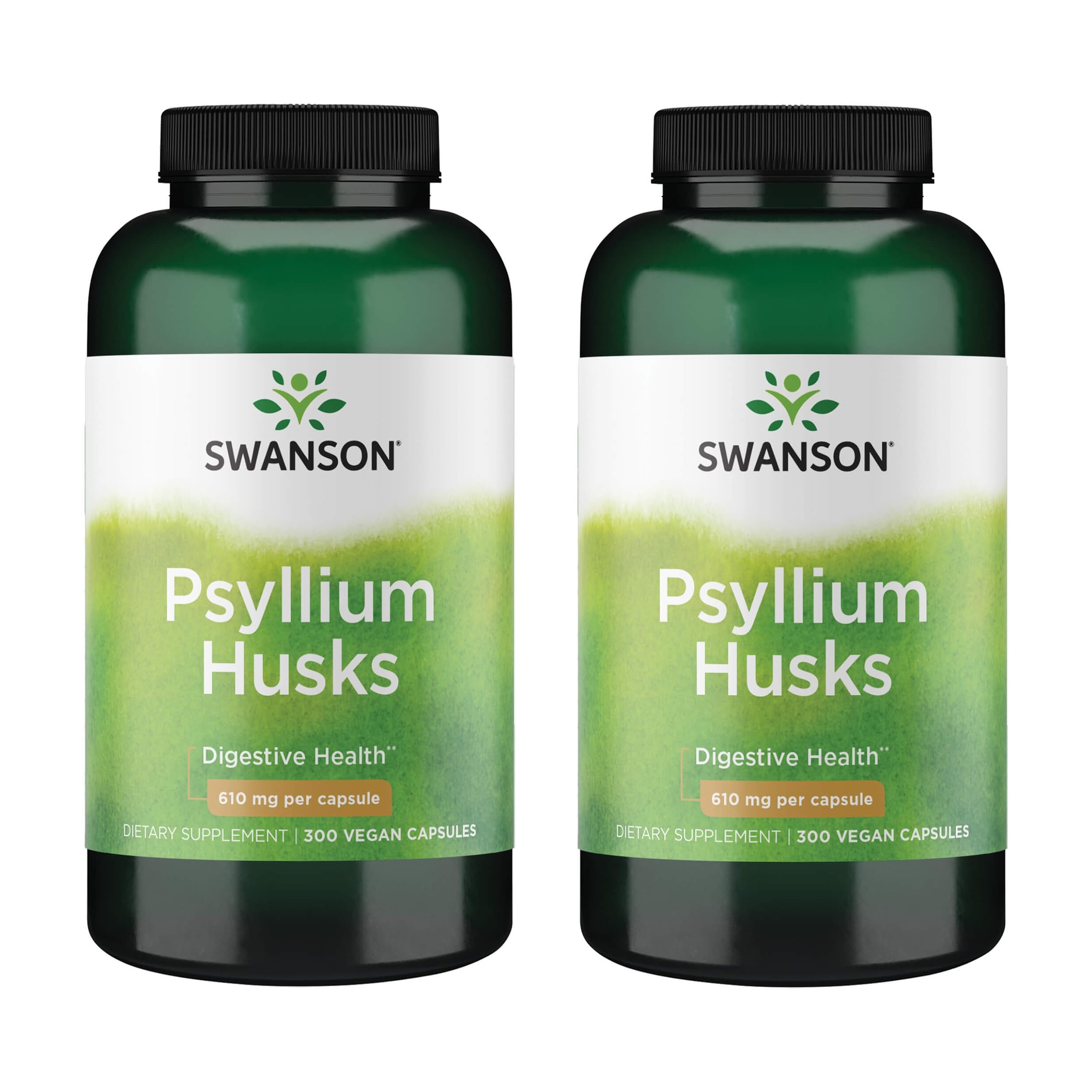 Swanson Psyllium Husk, bouteille 610 mg prête à soutenir votre apport en fibres.