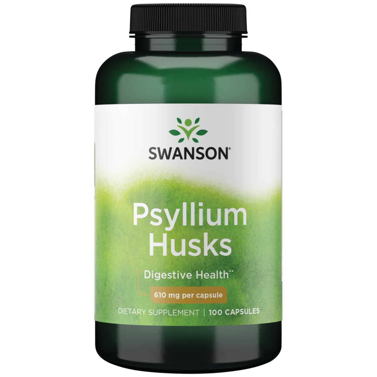 Swanson psyllium coques 610 mg – capsule, fibres solubles et soutien digestif potentiel