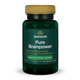 Swanson Pure Brainpower: bouteille de gélules véganes soutient potentiellement la concentration.