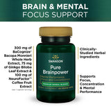 Swanson Pure Brainpower: ingrédients ginkgo-bacopa visibles, concentration possible.