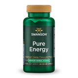 Swanson Pure Energy capsules vegan – bouteille visible, énergie soutenue et concentration accrue.