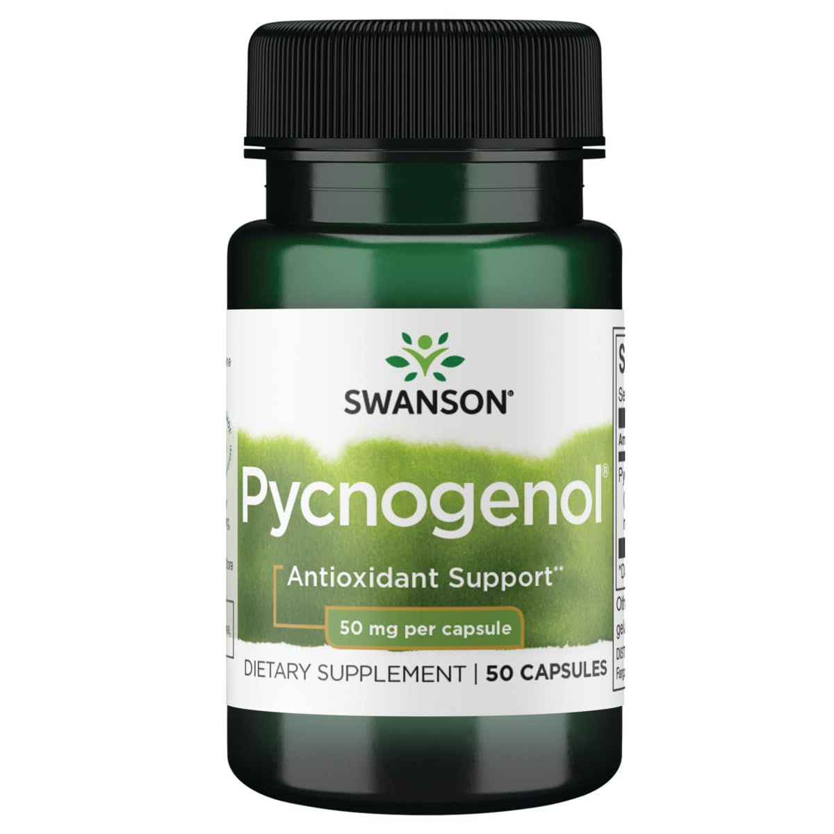 Swanson Pycnogenol: bouteille de pilules montrant le produit et ses bienfaits potentiels.