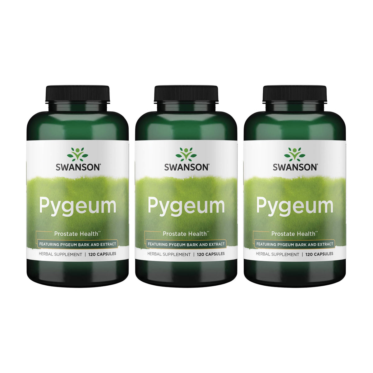 Swanson Pygeum capsules et bouteille: soutien potentiel de la fonction urinaire.