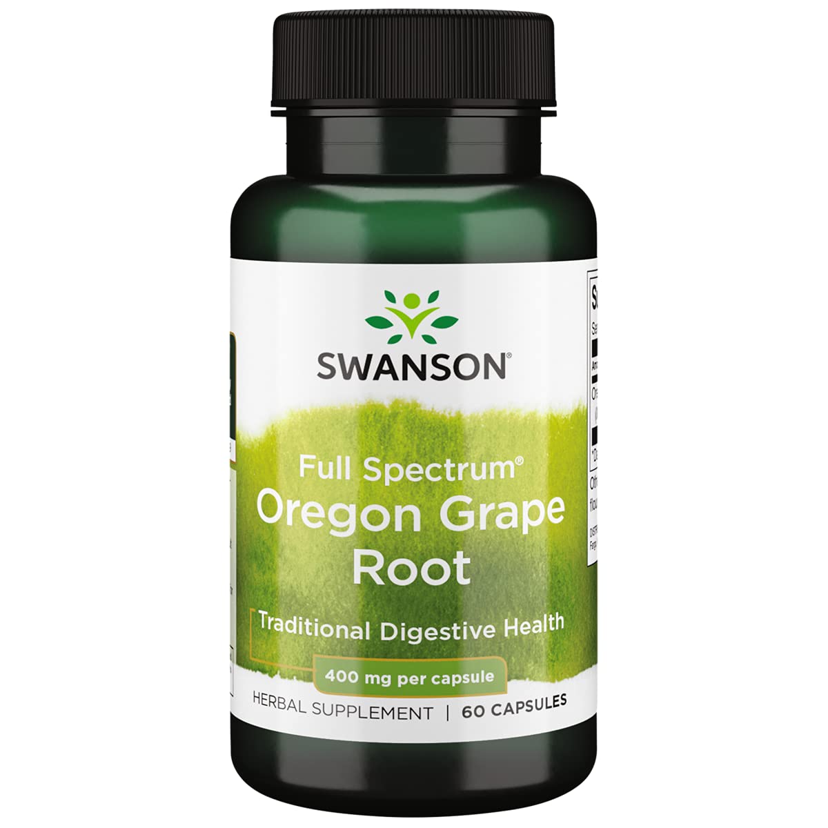 Swanson racine Oregon-Grape: bouteille pratique pour une prise quotidienne.