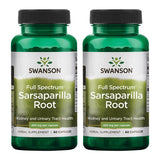 Swanson Racine de sarsaparille – bouteille en cours de versement, soutien potentiel à la peau et aux voies urinaires.