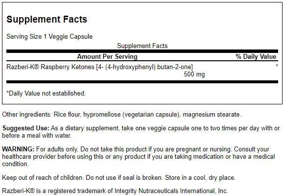 Swanson Razberi-K capsules: format végétarien pratique pour accompagner un mode de vie sain