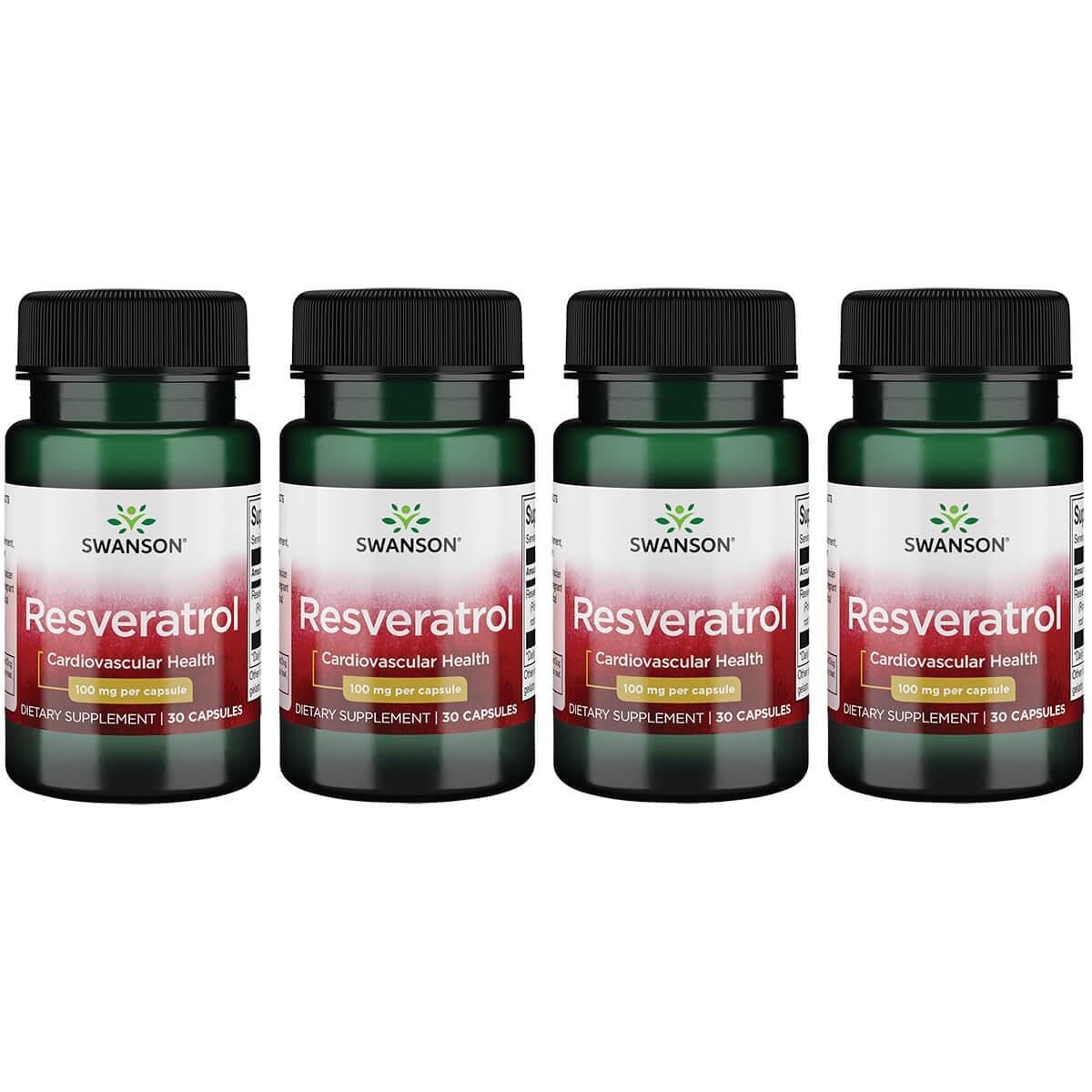 Swanson Résvératrol 100: capsules visibles, soutien antioxydant potentiel.