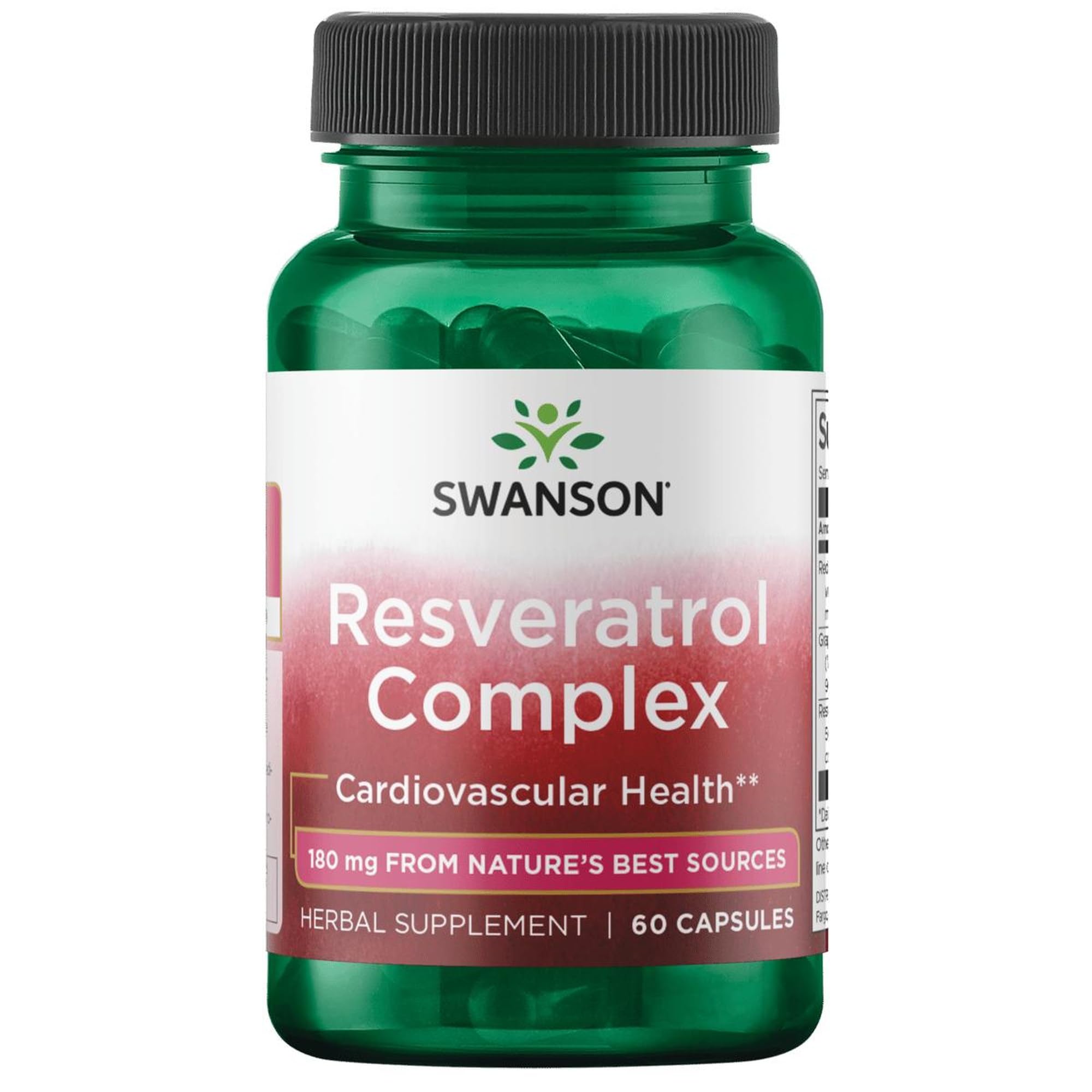 Swanson Résveratrol Complex : bouteille, soutien potentiel à la vitalité générale.