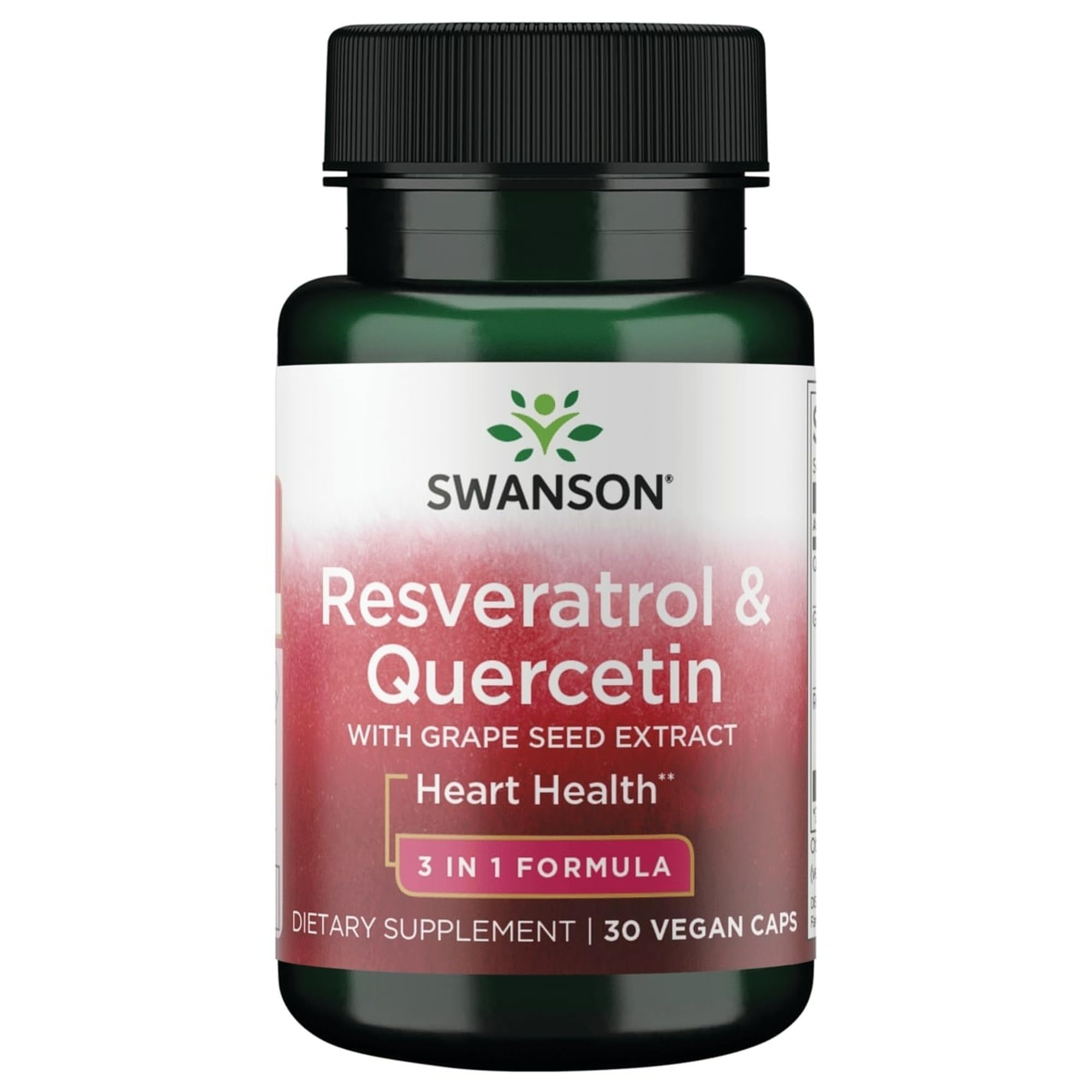 Swanson Résveratrol Quercétine – bouteille et gélules, soutien potentiel à la vitalité.