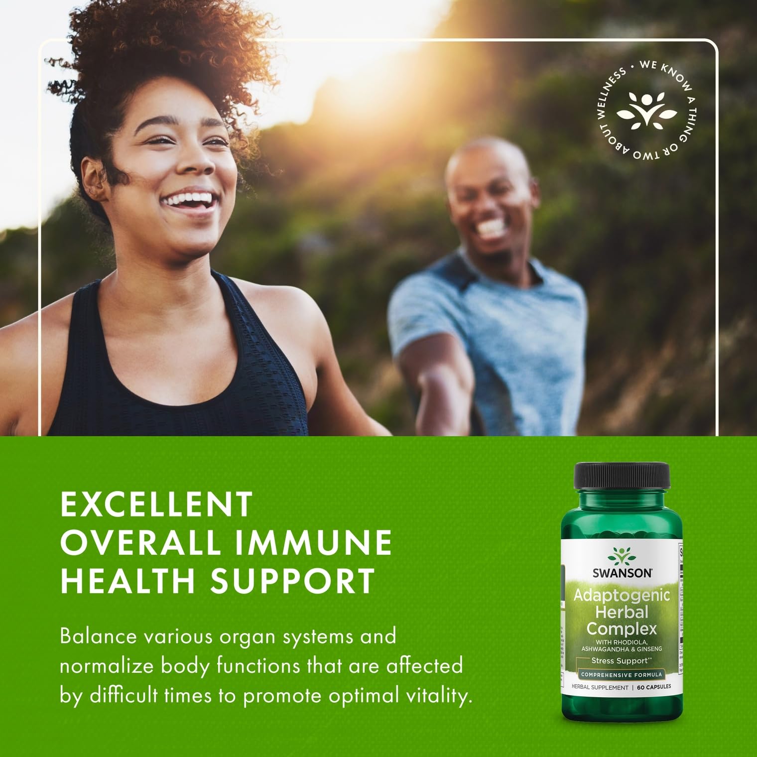 Swanson Rhodiola Ashwagandha Ginseng Complex – capsules: énergie soutenue pour les journées actives.