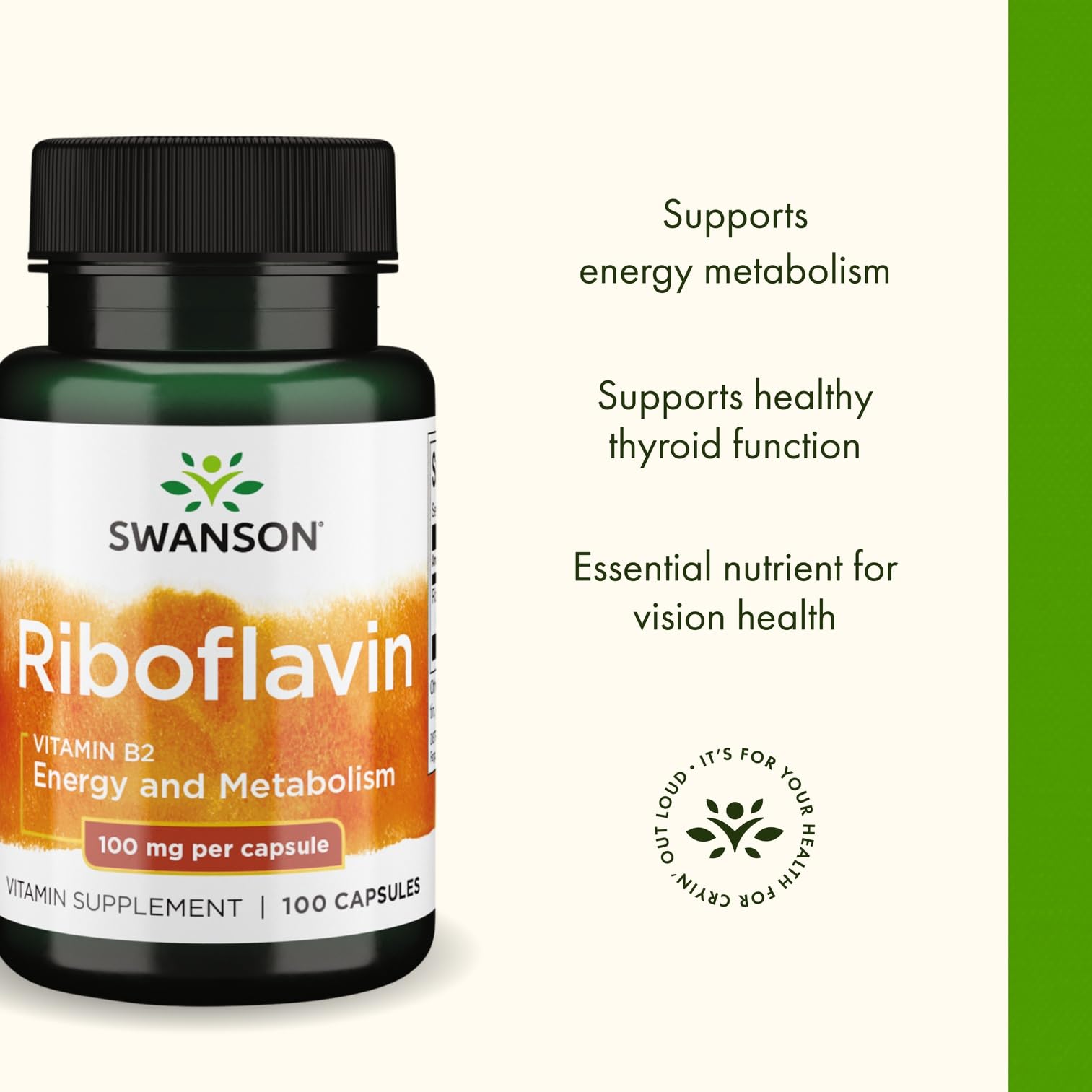 Swanson Riboflavine – bouteille en situation, routine bien-être