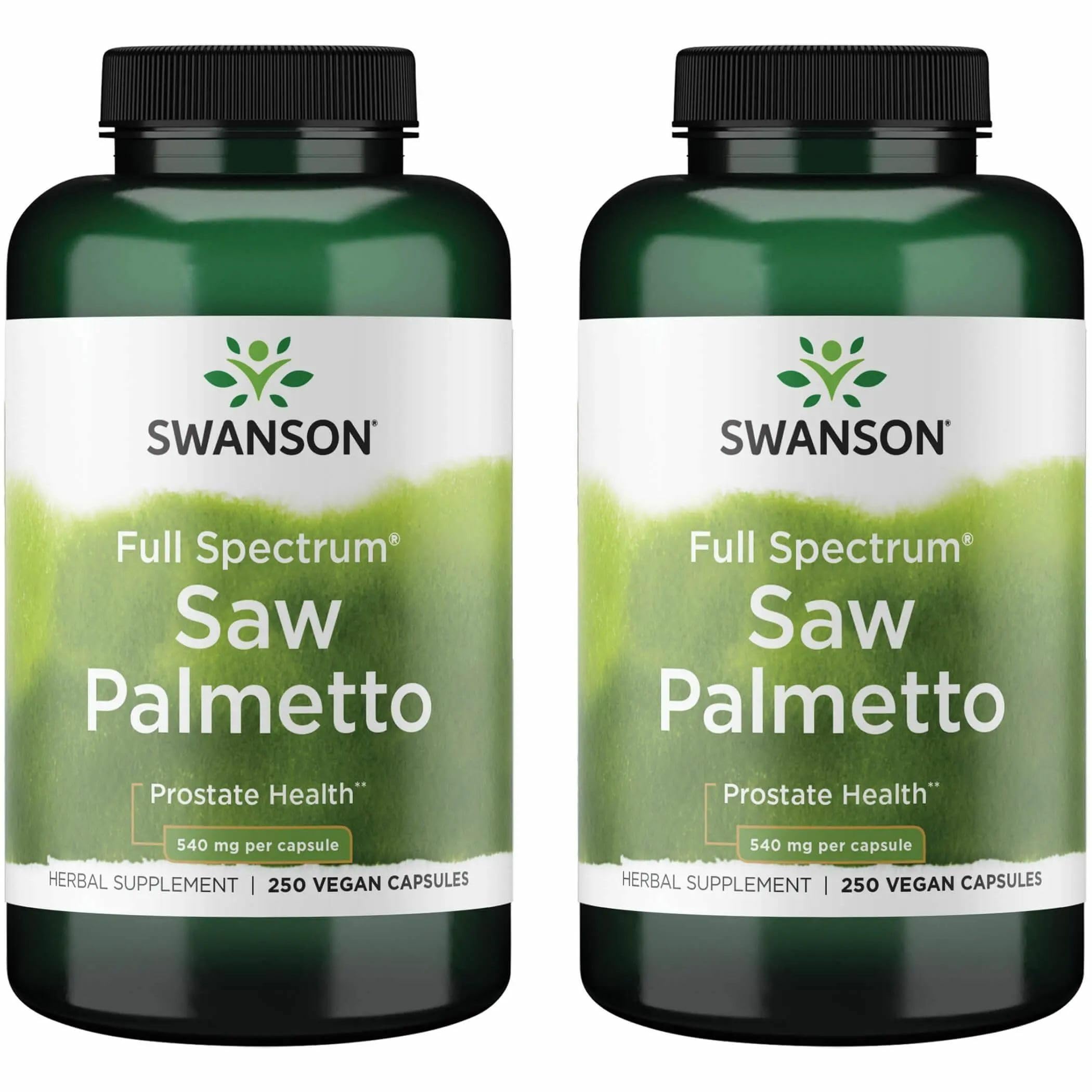 Swanson Saw Palmetto – bouteille de gélules 540 mg pour soutien potentiel de la prostate.