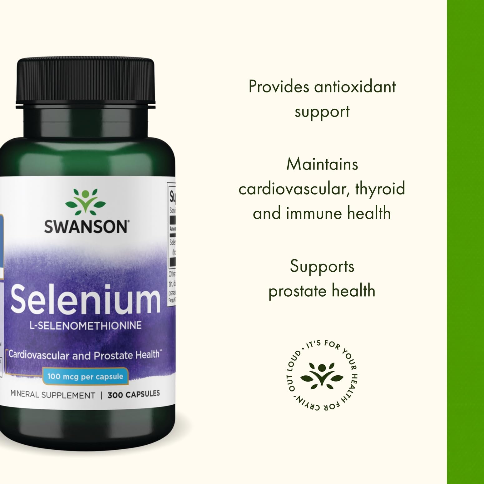 Formule naturelle Swanson sélénium L-sélénométhionine, soutien potentiel immunitaire.