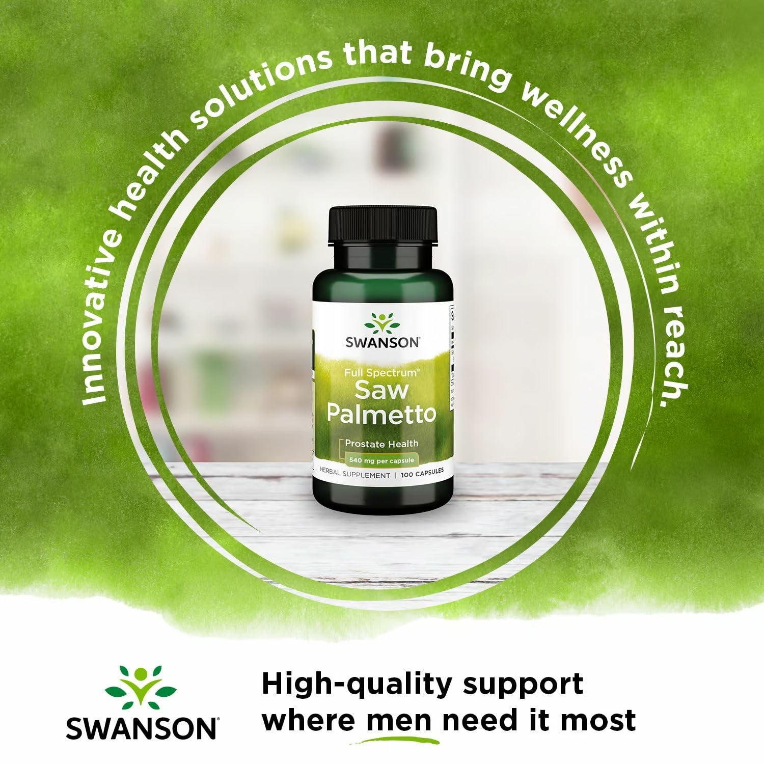 Swanson Serenoa repens – capsules en gros plan, usage quotidien pratique.