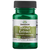 Swanson Shilajit Extrait 100 mg – flacon illustrant énergie et vitalité potentielles.