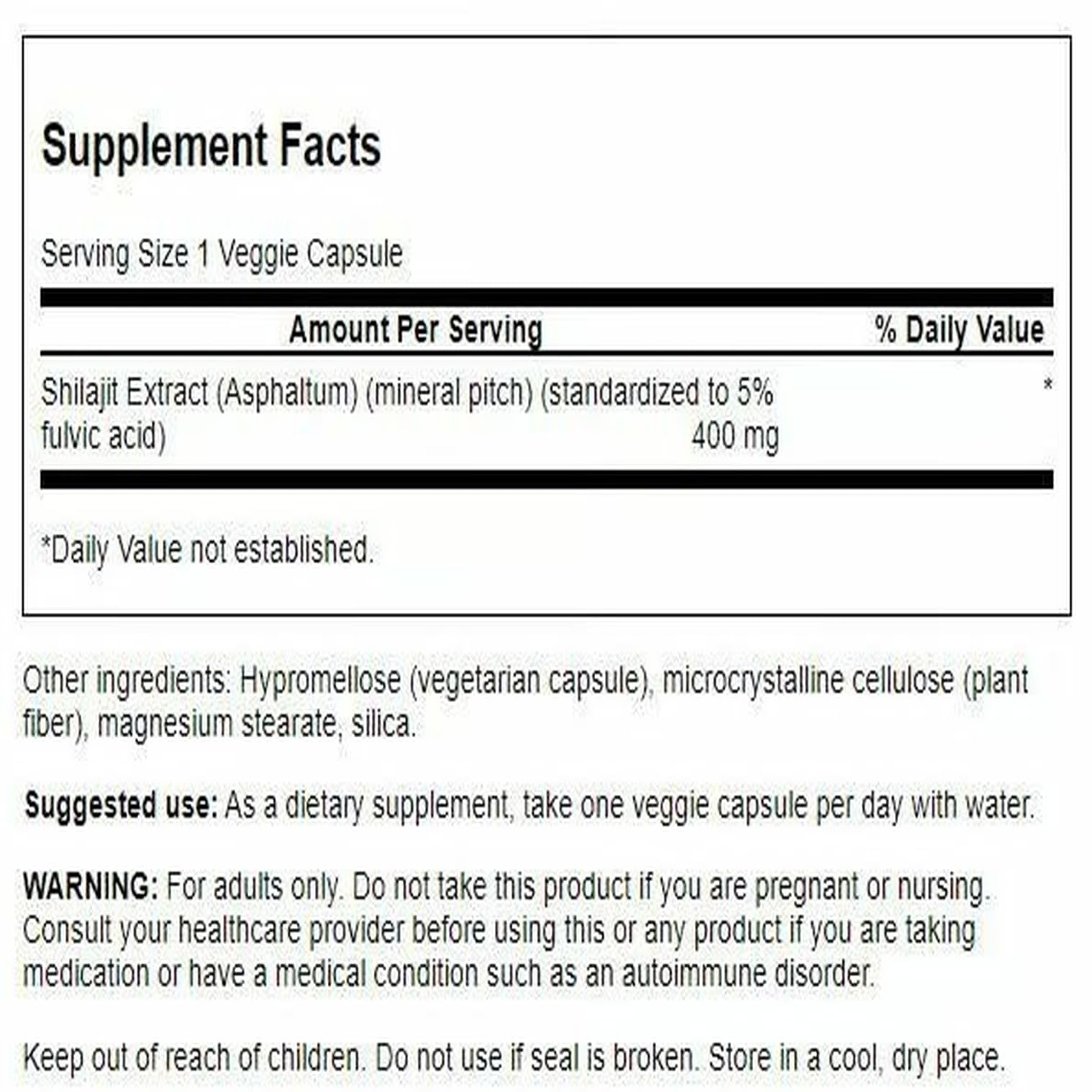 Swanson Shilajit Extrait gélules faciles à intégrer à la routine