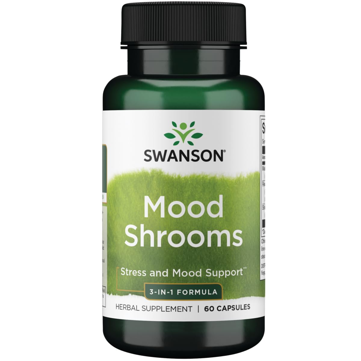 Swanson Shrooms, trio 3 en 1, capsules: soutien de l'humeur et énergie.