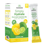 Swanson Simply Hydrate poudre électrolytique citron-lime pour une hydratation pratique en déplacement