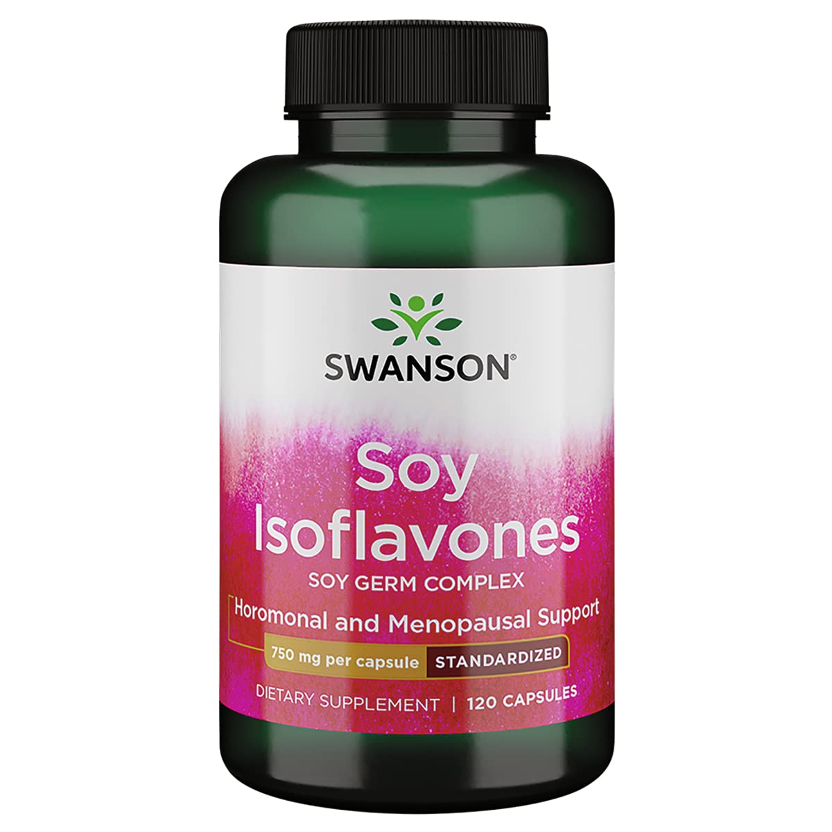 Swanson Soy Isoflavones – bouteille de capsules, soutien potentiel pendant la ménopause