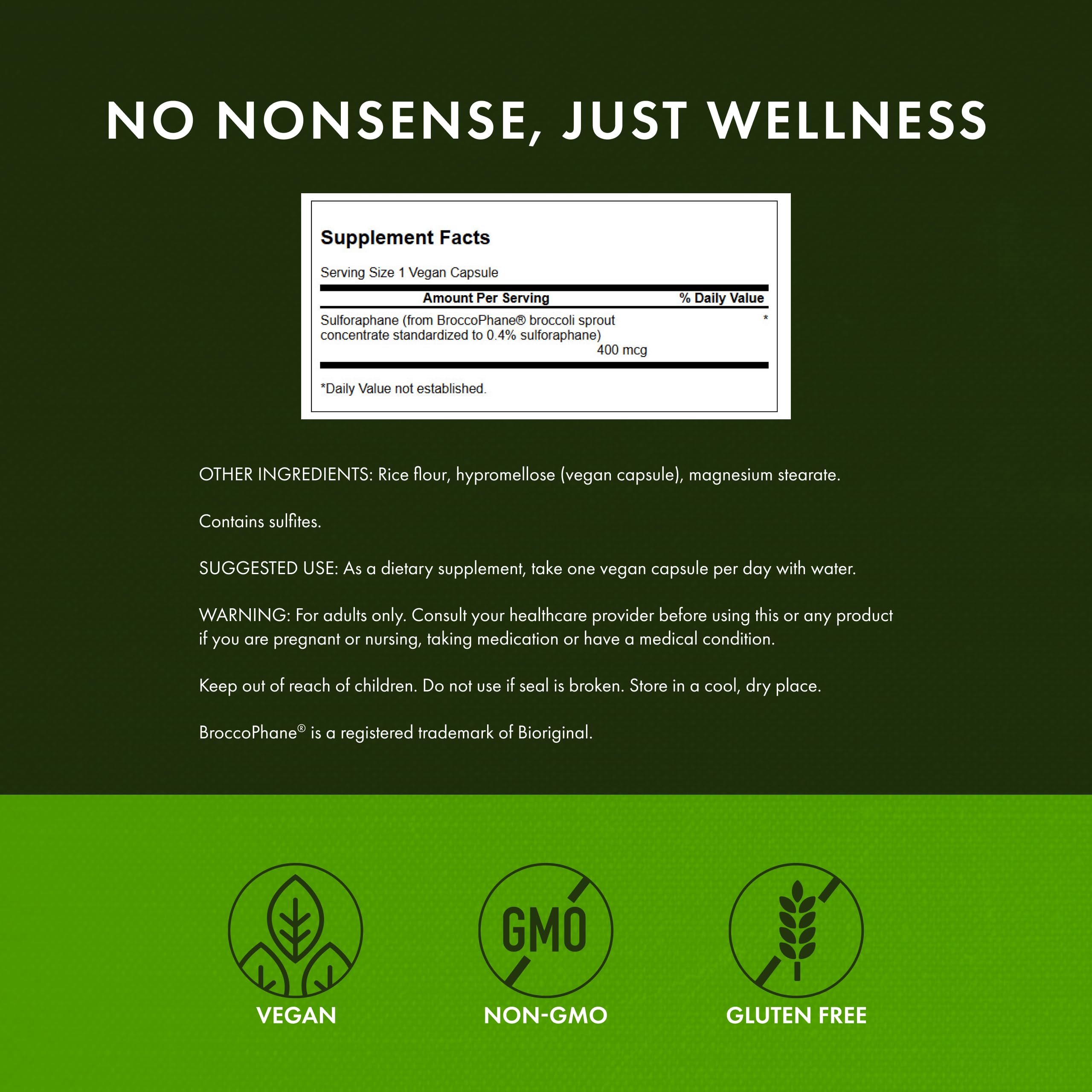 Swanson Sulforaphane: gélules faciles à prendre avec de l'eau.