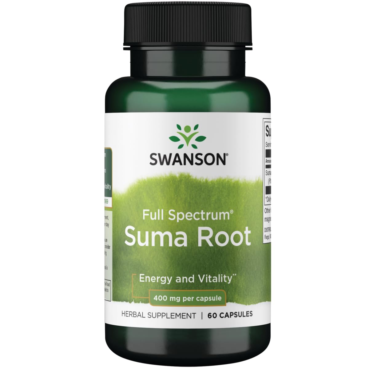 Swanson Suma racine spectre bouteille 400 mg, soutien vitalité quotidien.