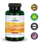 Swanson Super Stress B-Complex, emballage-conservation, 24 mois de stabilité selon les pratiques GMP.