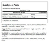 Bouteille Swanson Elderberry 575 mg, format pratique et antioxydant.