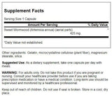 Swanson Sweet Wormwood – gélules dans la bouteille, usage quotidien pratique.