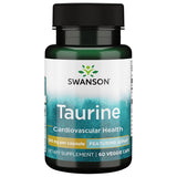 Capsules végétales Swanson Taurine Ajipure, soutien potentiel au cœur et au système nerveux.