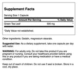 Swanson Thé Vert 500 mg – capsules vertes, soutien potentiel pour énergie et clarté.