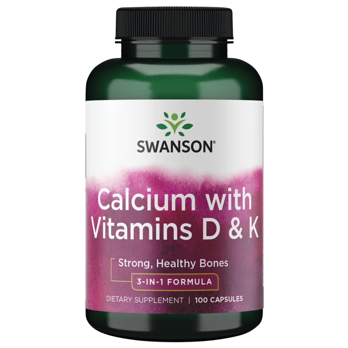 Swanson Tricalcium Complex – bouteille de capsules pour un apport quotidien pratique.