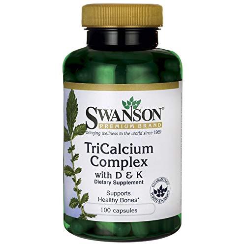 Swanson Tricalcium Complex – étiquette mettant vitamine D et K pour le soutien osseux.