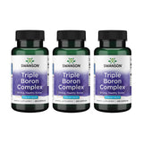 Swanson Triple Boron Complex – bouteille affichant l’étiquette, soutien potentiel des os et des articulations