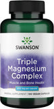Swanson Triple Magnésium Complex, bouteille 400 mg, soutien potentiel à l’énergie et au bien-être.