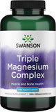 Swanson Triple Magnésium Complex – bouteille, apport quotidien en magnésium pour soutenir l’énergie.