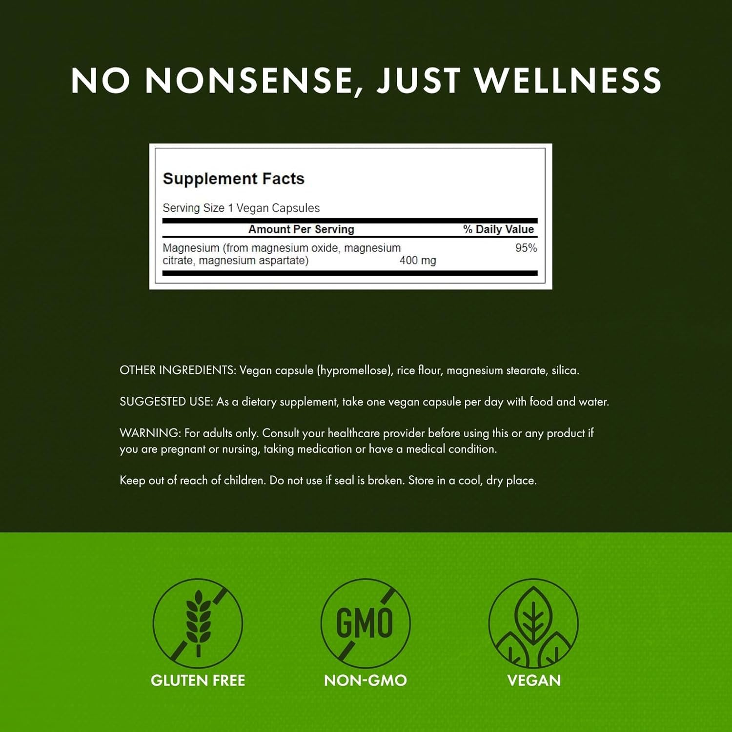 Swanson Triple Magnésium Complex, capsules et étiquette, forme citrate pour absorption potentielle.