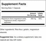 Swanson Triple Magnésium Complex, capsules — absorption potentielle améliorée grâce au citrate et à l’oxyde.