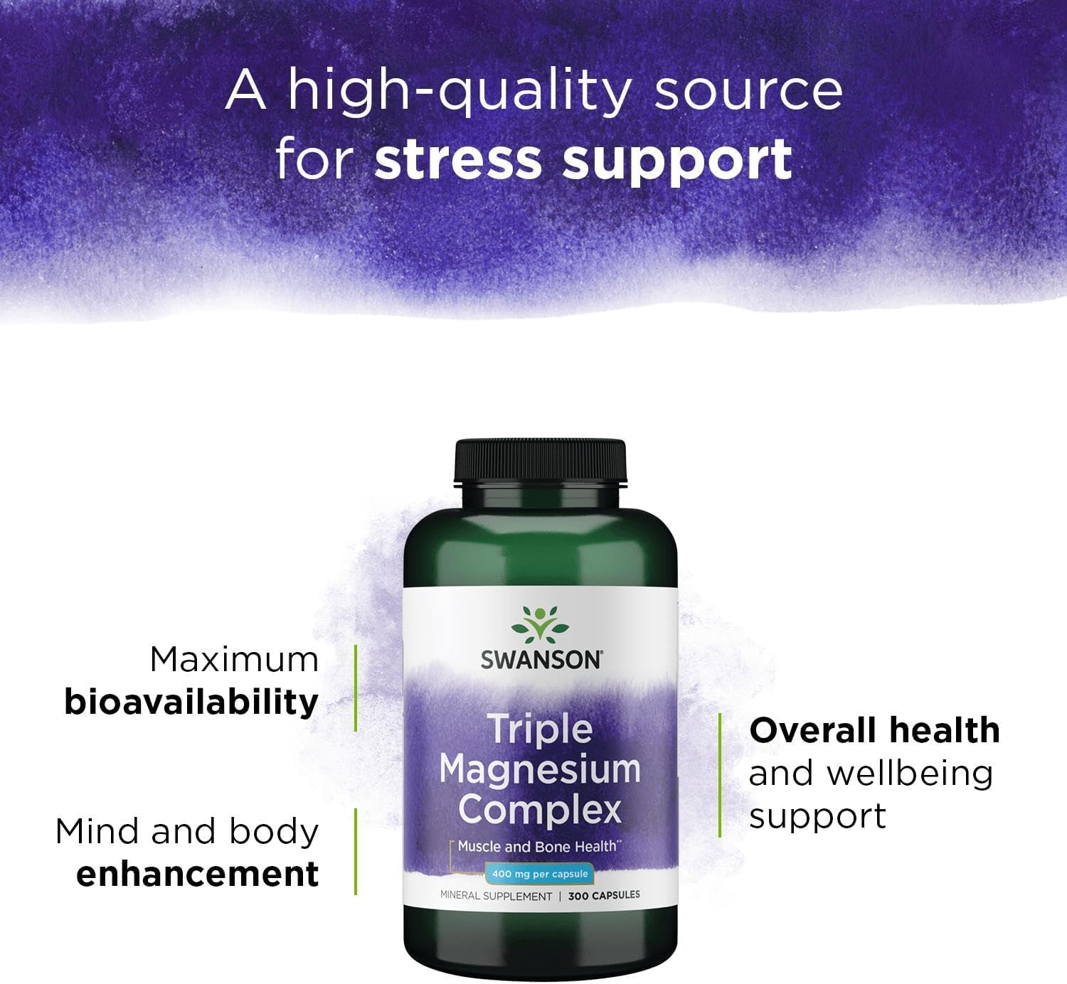 Swanson Triple Magnesium Complex - non-gmo GMP: conforme aux normes et sans OGM.