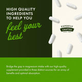 Swanson Triple Magnésium Complex, tableau nutritionnel — détails des 400 mg par capsule et du dosage.
