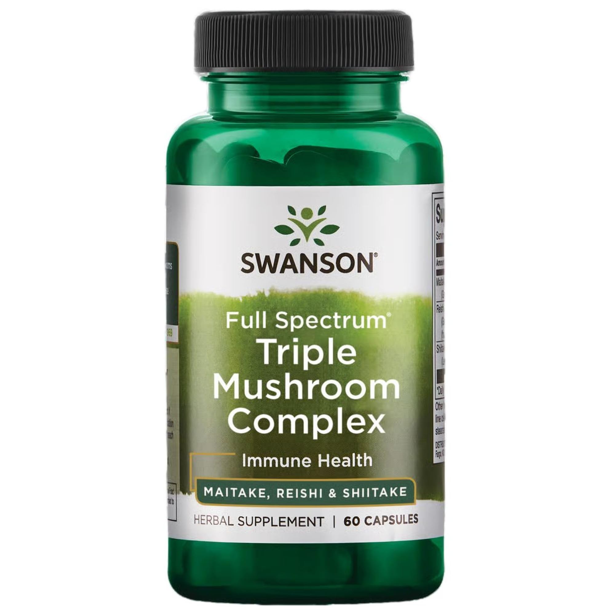 Swanson complexe triple de champignons – bouteille, soutien énergétique potentiel au quotidien