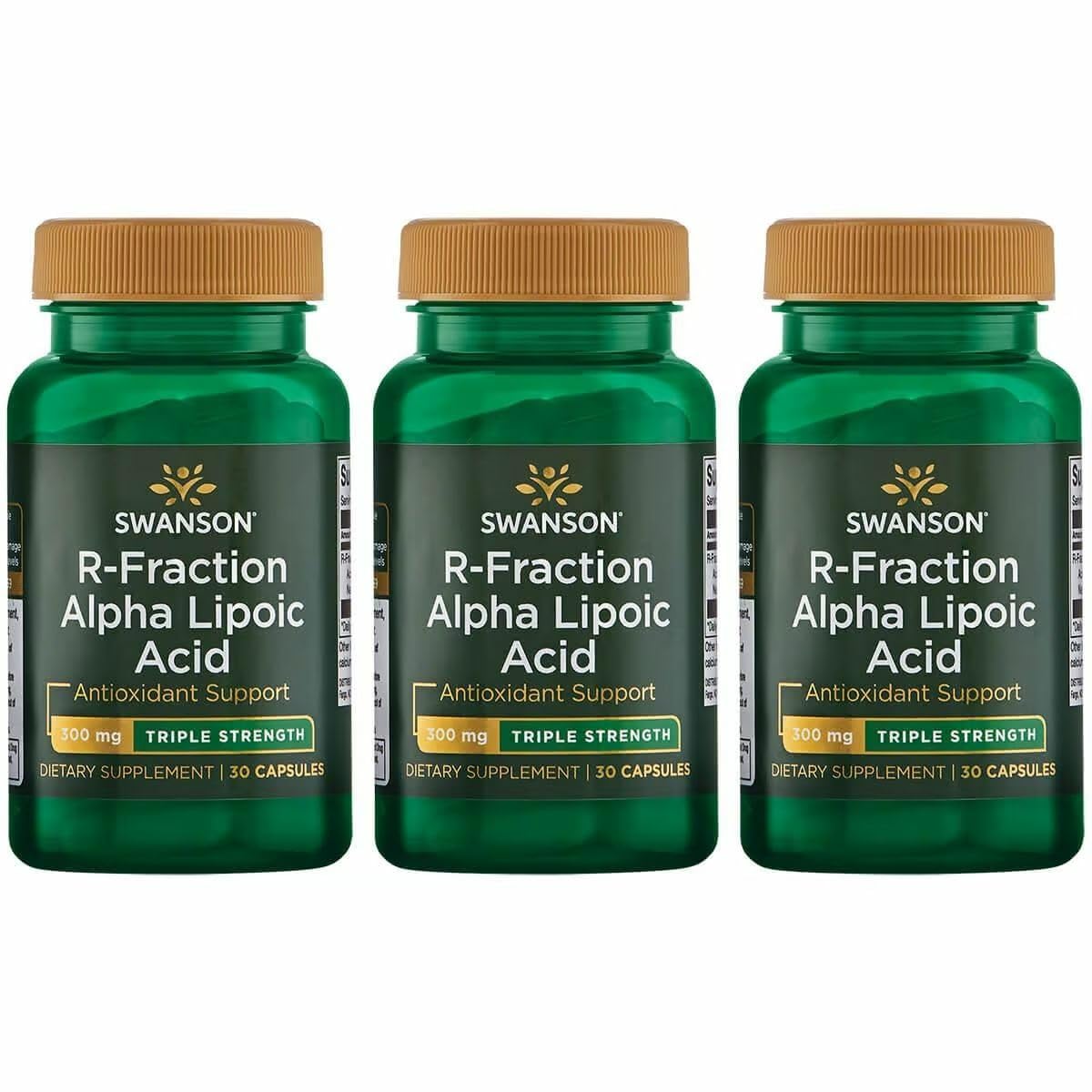 Swanson Alpha Lipoïque R-Fraction: bouteille 30 capsules, soutien potentiel au métabolisme et énergie.