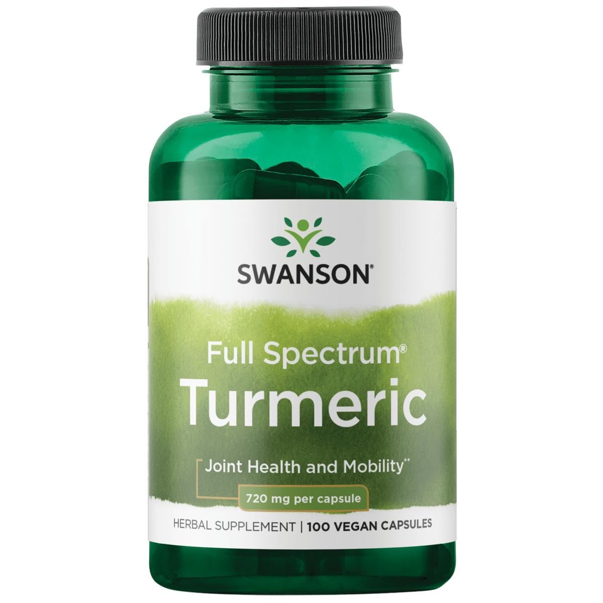 Capsules Swanson Turmeric en bouteille soutiennent potentiellement la mobilité.
