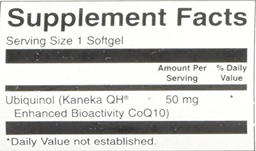 Gélules Swanson ubiquinol 50 mg sur fond clair, illustration d'une prise quotidienne facile.